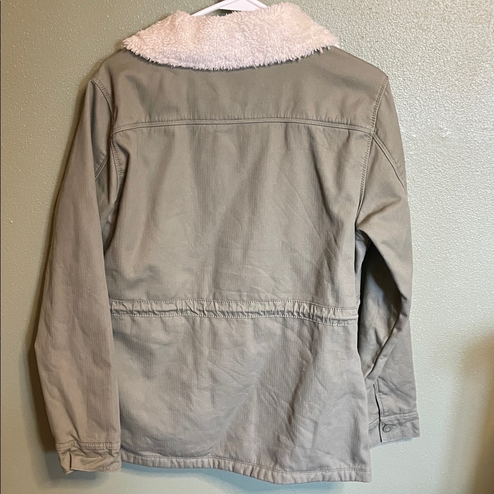Hang Ten Sage Green Utility Jacket with Sherpa Collar - Picture 5 of 5
